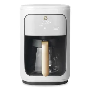 2023 New Beautiful 14-Cup Programmable Drip Coffee Maker with Touch-Activated Display, White Icing by Drew Barrymore