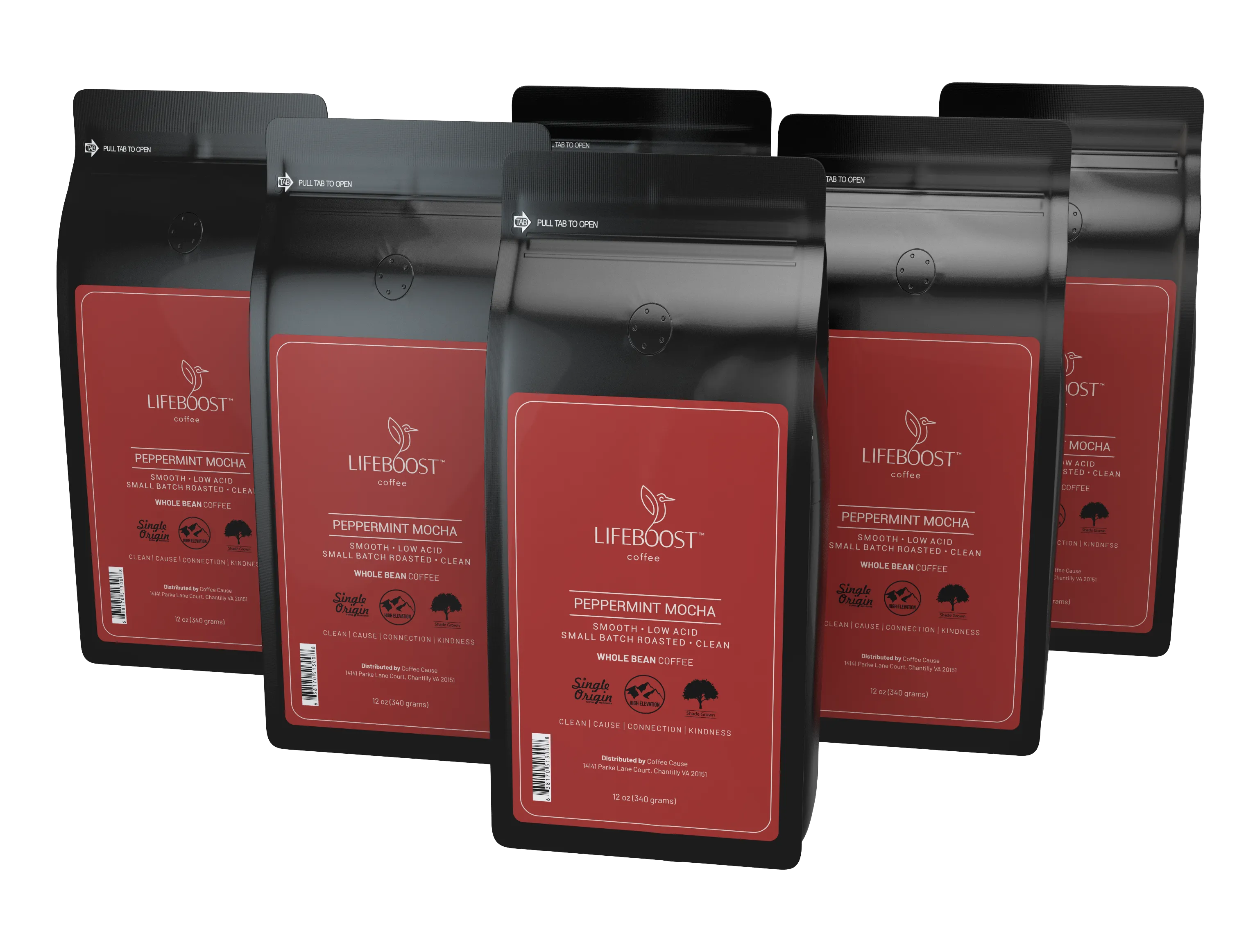 6x  Peppermint Mocha Coffee 12 oz Bag