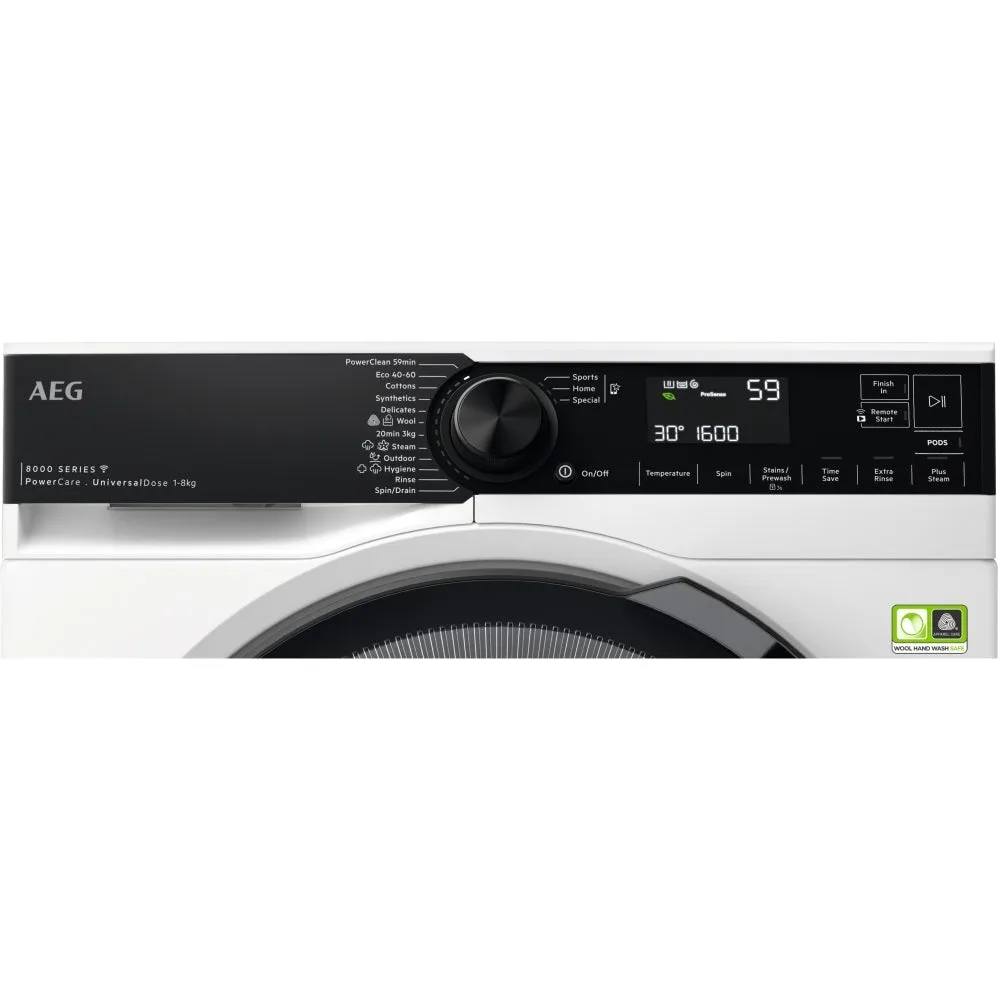 AEG LFR84866UC Washing Machine, 8kg, 1600 Spin, White, A Rated