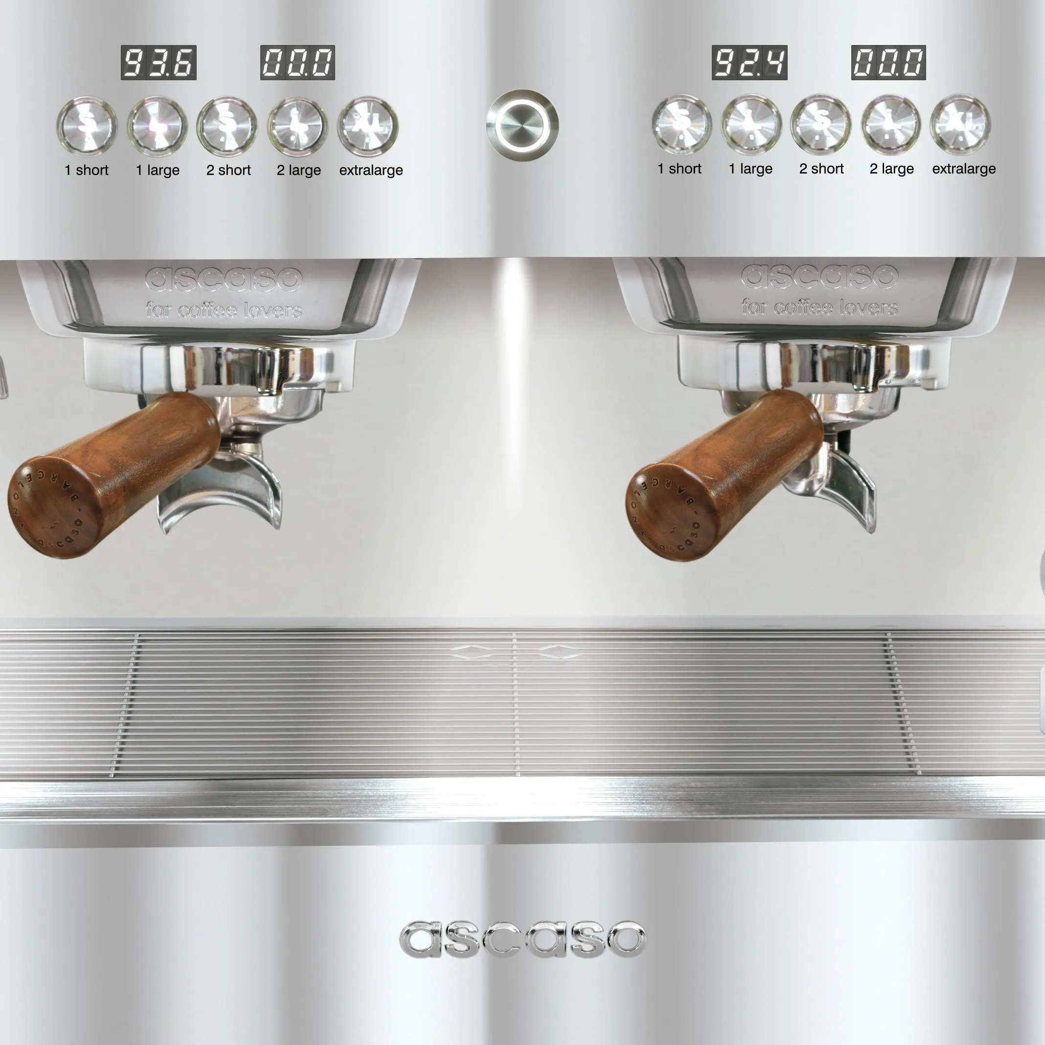 Ascaso Barista T Plus, Automatic 3 Group Espresso Machine, with Thermodynamic Technology (Inox)