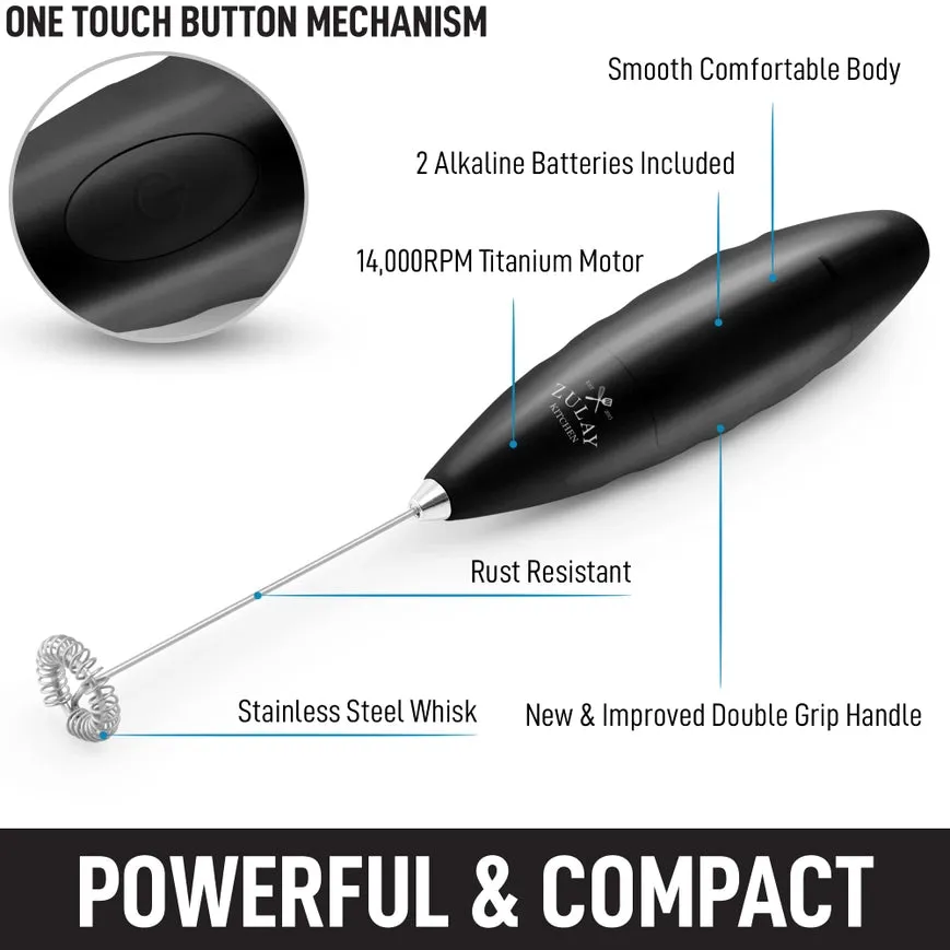 Double Grip Handheld Milk Frother with Stand