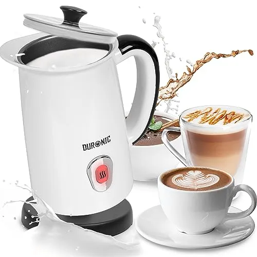 Duronic Milk Frother Electric MF130, Coffee Milk Frothers Steamer, Automatic Hot and Cold Foam Maker Hot Chocolate Machine with Milk Heater and Warmer for Cappuccino, Lattes, Coffees and Matcha