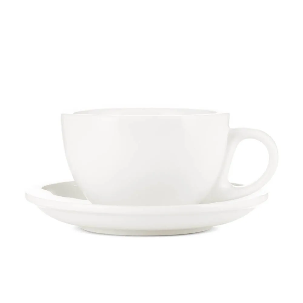 Espresso Parts Porcelain Latte Cup & Saucer - White (8oz/252ml)