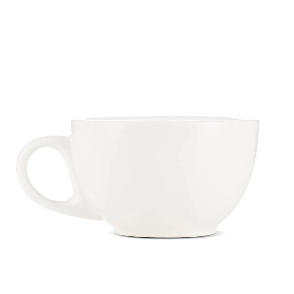 Espresso Parts Porcelain Latte Cup & Saucer - White (8oz/252ml)