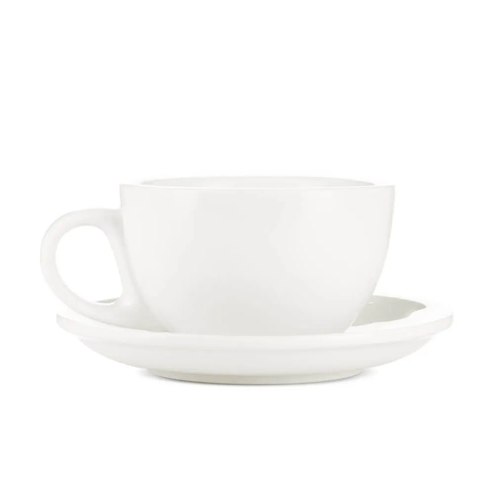 Espresso Parts Porcelain Latte Cup & Saucer - White (8oz/252ml)