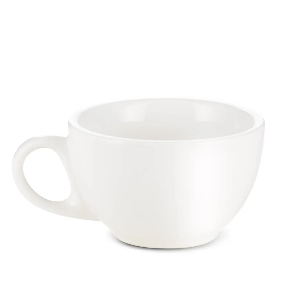 Espresso Parts Porcelain Latte Cup & Saucer - White (8oz/252ml)