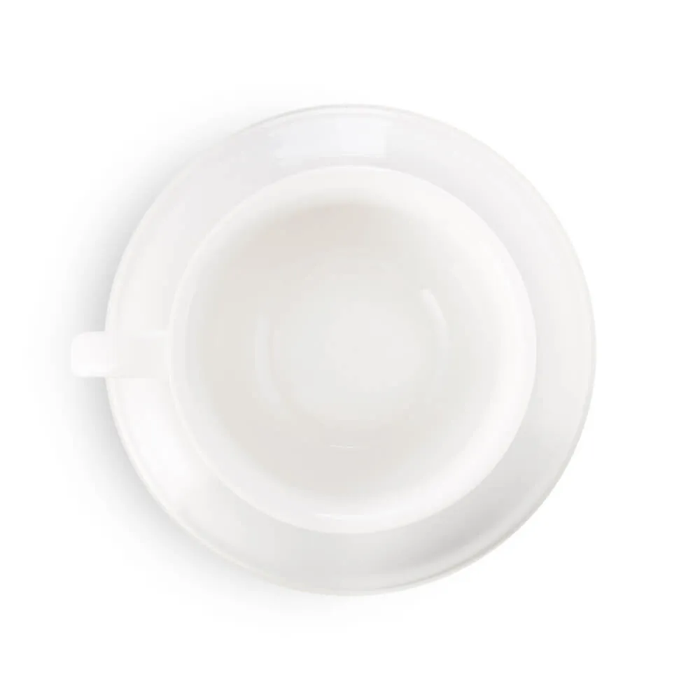 Espresso Parts Porcelain Latte Cup & Saucer - White (8oz/252ml)