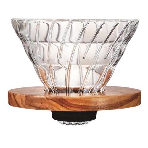 Hario V60 Glass Dripper - 02 - Olive Wood