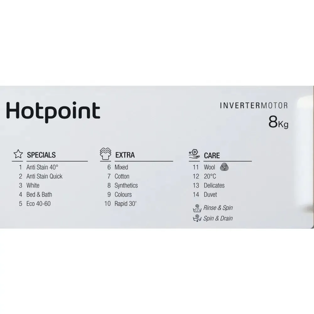 Hotpoint BIWMHG81485UK 8kg 1400rpm Integrated Washing Machine - White