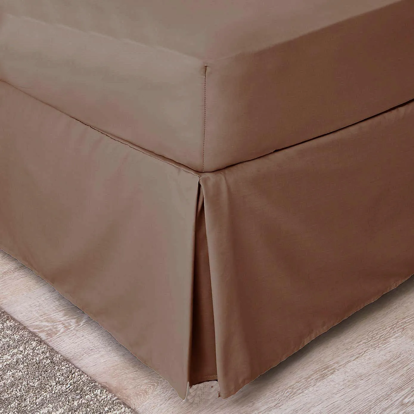 Imported Percale Pleated Valance - Coffee