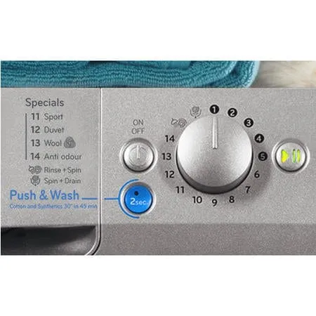 Indesit BWE91484 Freestanding Washing Machine 9kg Load 1400rpm Spin, Silver