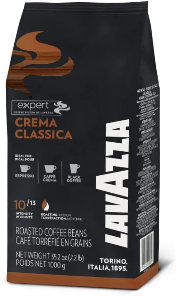 Lavazza Expert Crema Classica Intensity 10/13 Medium Roast Coffee Beans 1kg