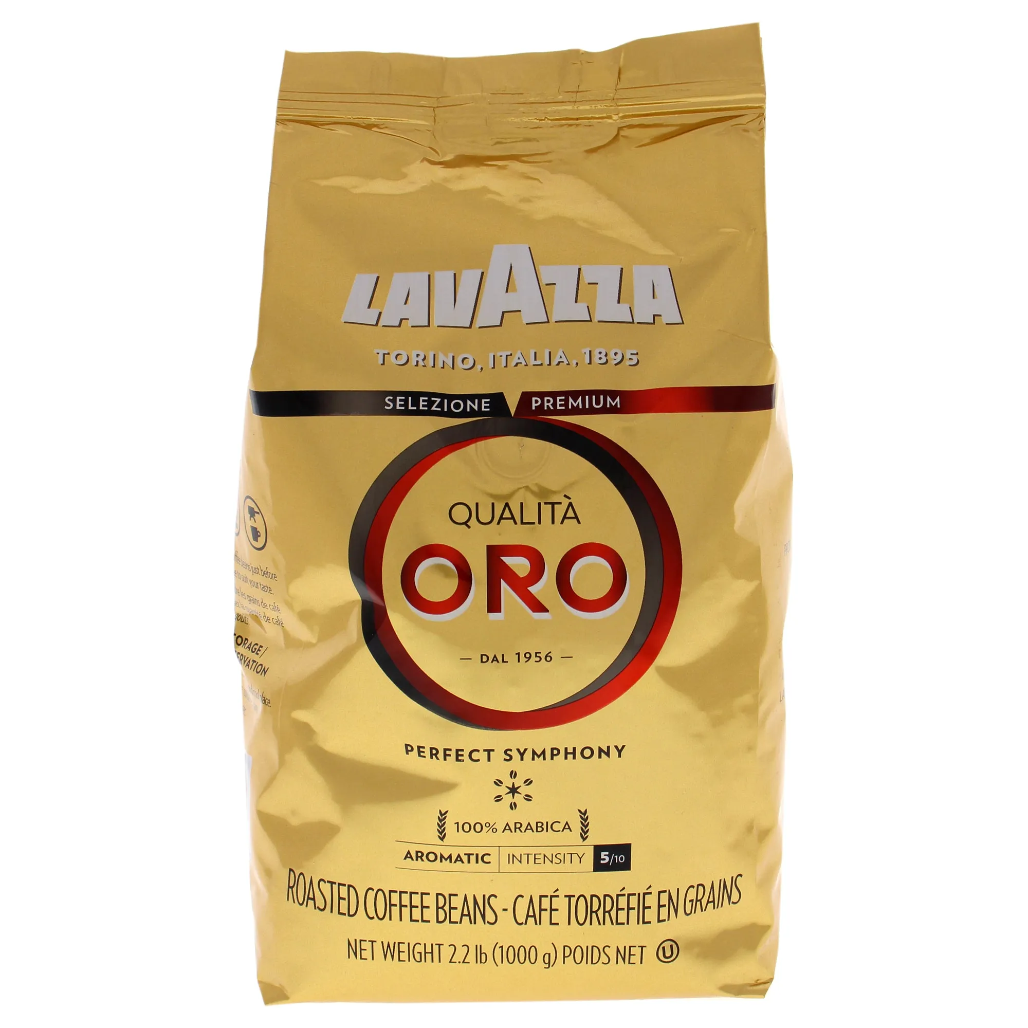 Lavazza QualitÃ  Oro Whole Bean Blend, Medium Roast, 2.2 Pound (Pack of 1)