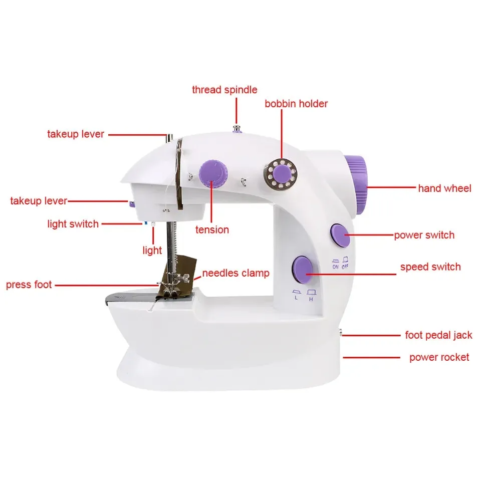 MINI SEWING MACHINE WITH 2 LEVELS SPEEDS