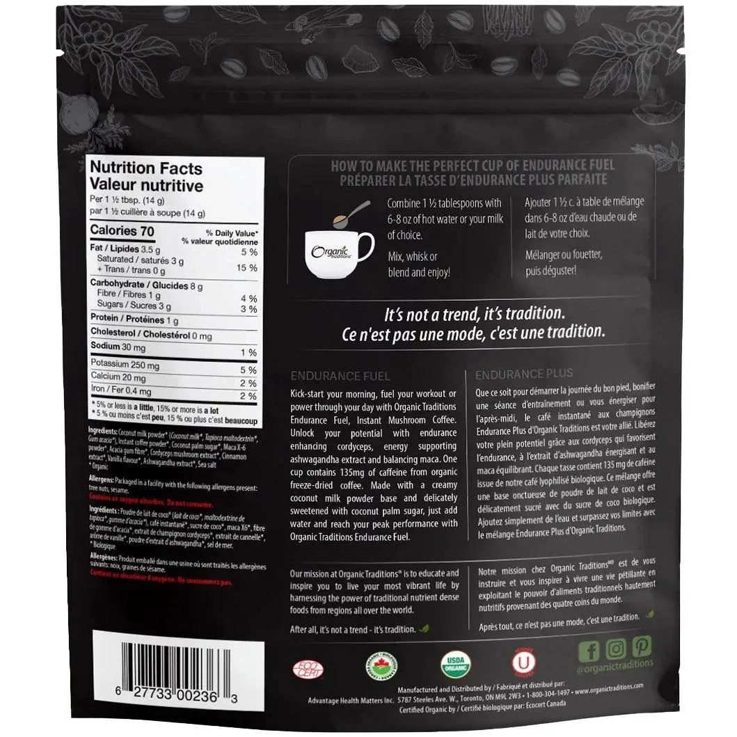 Organic Traditions Endurance Fuel Coffee Drink Mix 140G