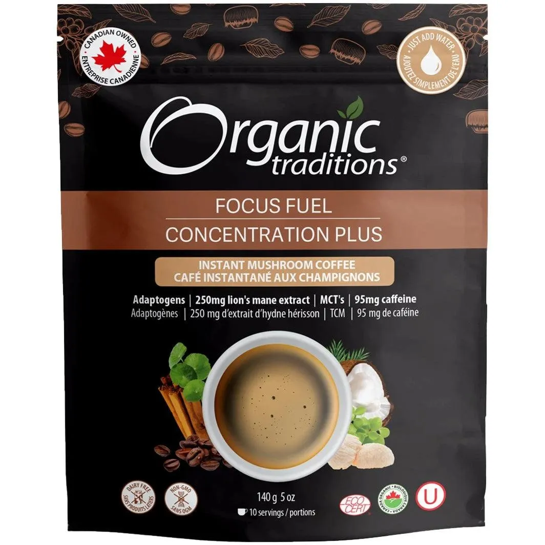 Organic Traditions Focus Fuel Mushroom Coffee 140g