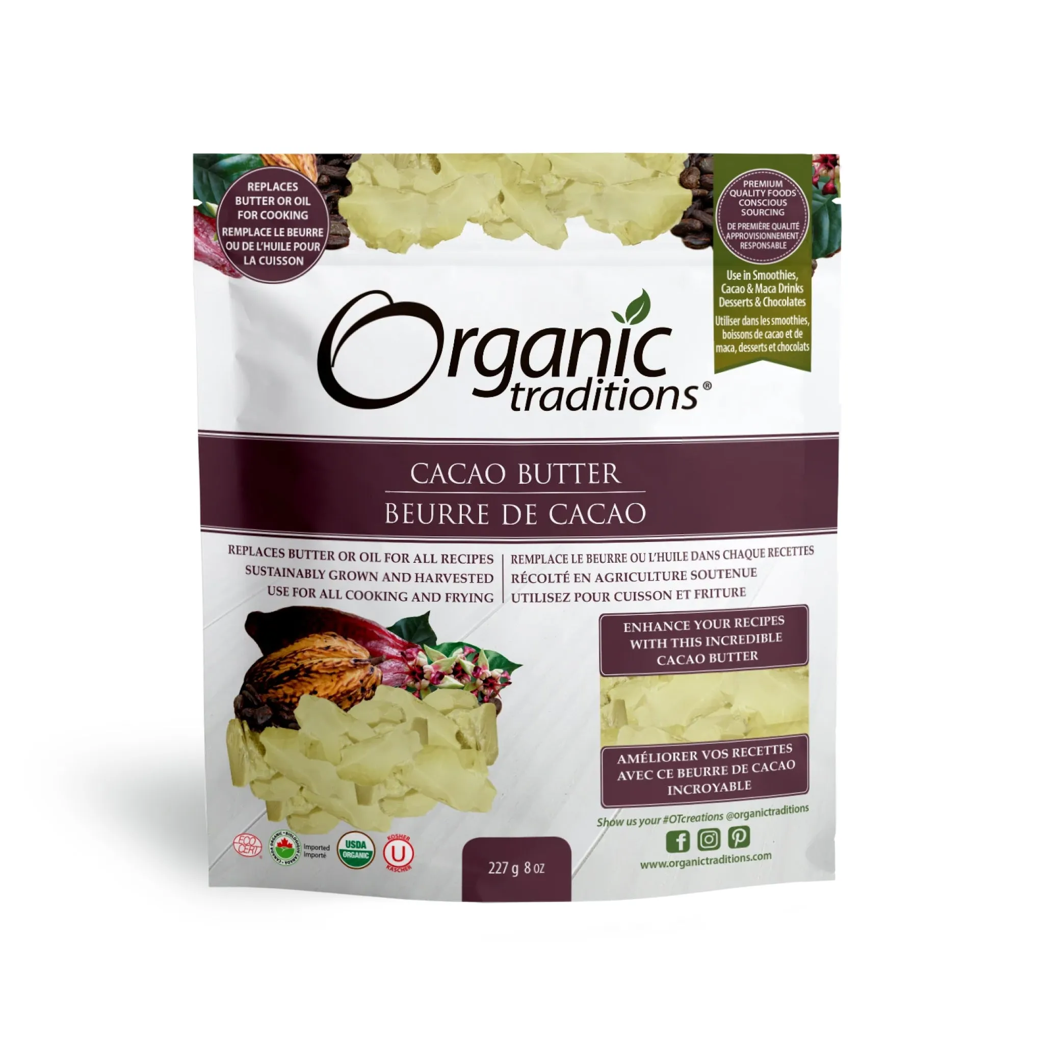 Organic Traditions Organic Cacao Butter 227g