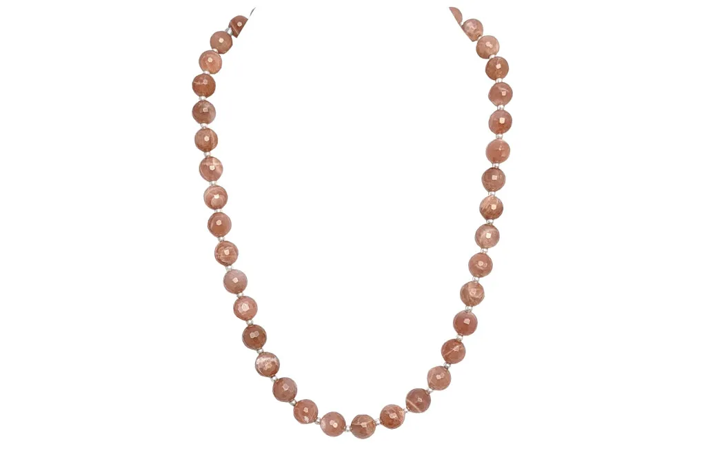 Peach moonstone necklace