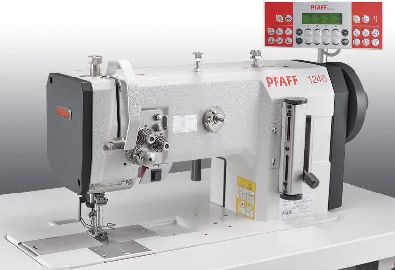 PFAFF 1246-6/01 CLPMN8 - Double Needle Heavy Duty Flat-Bed Lockstitch Machine Complete Set with Servo Motor   Needle Positional