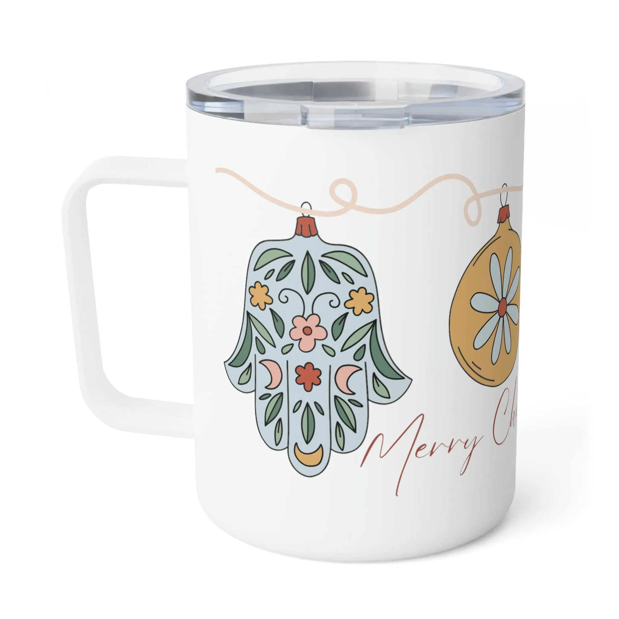 Retro Christmas Ornament Insulated Coffee Mug, 10oz