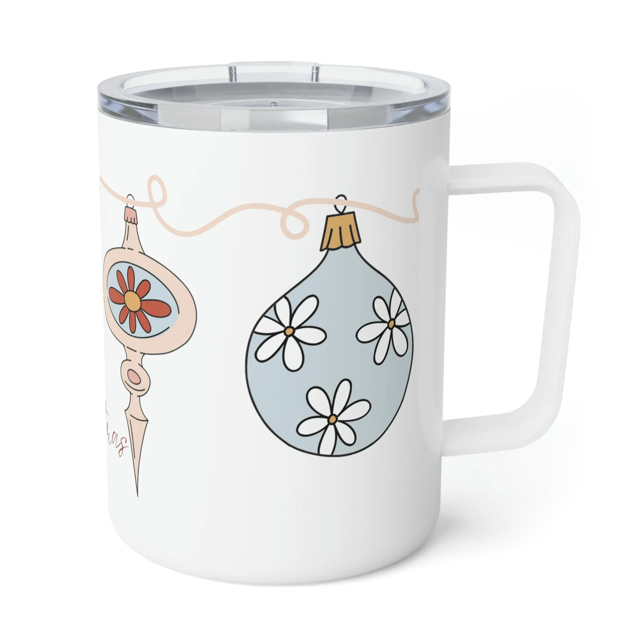 Retro Christmas Ornament Insulated Coffee Mug, 10oz