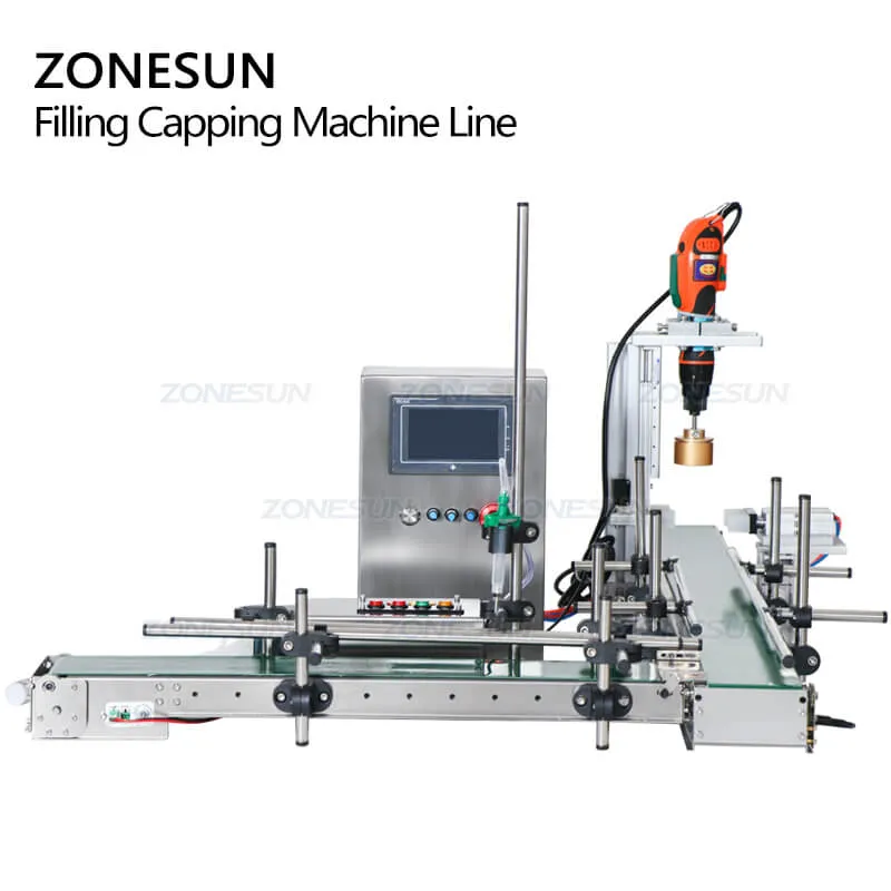 ZS-FAL90S Desktop Peristaltic Pump Small Glass Mini Bottle Liquid Essential Oil Bottle Filling Capping Machine Production Line