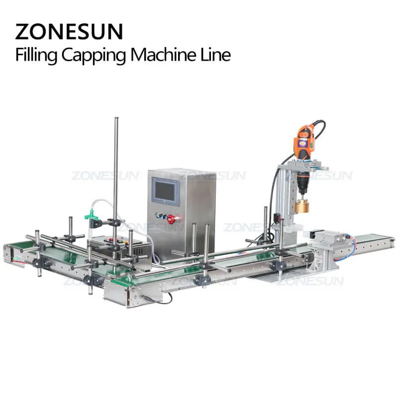 ZS-FAL90S Desktop Peristaltic Pump Small Glass Mini Bottle Liquid Essential Oil Bottle Filling Capping Machine Production Line