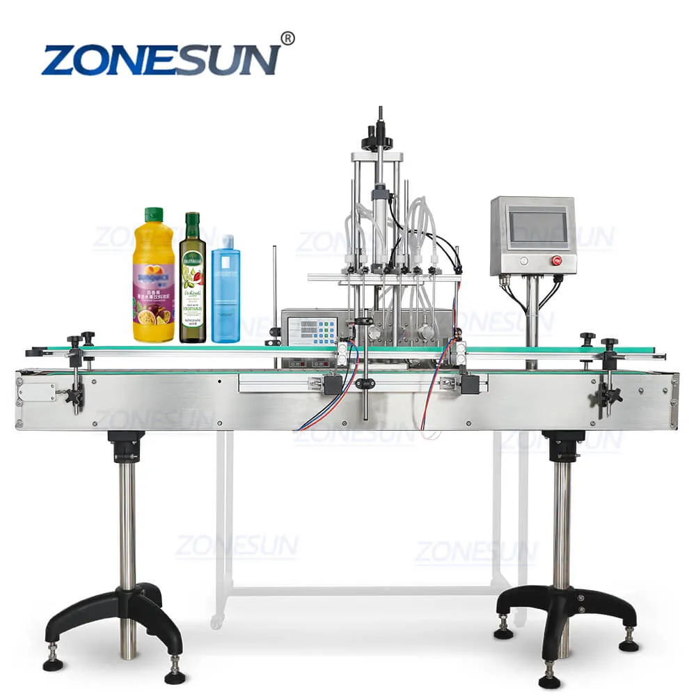 ZS-VTMP6P Automatic 6 Heads Magnetic Pump Care Solution Liquid Filling Machine For Ink Essential Oil